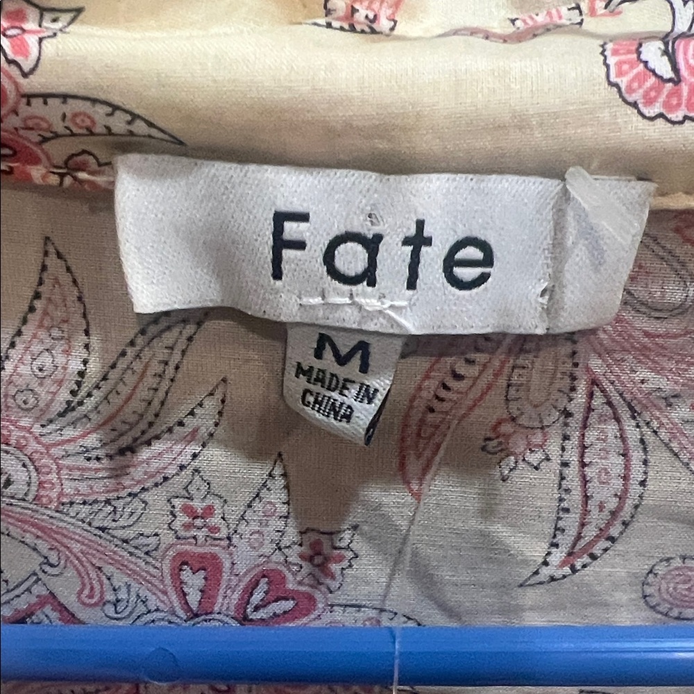 Fate Pink and Cream Paisley Dress LS size medium - Picture 2 of 8